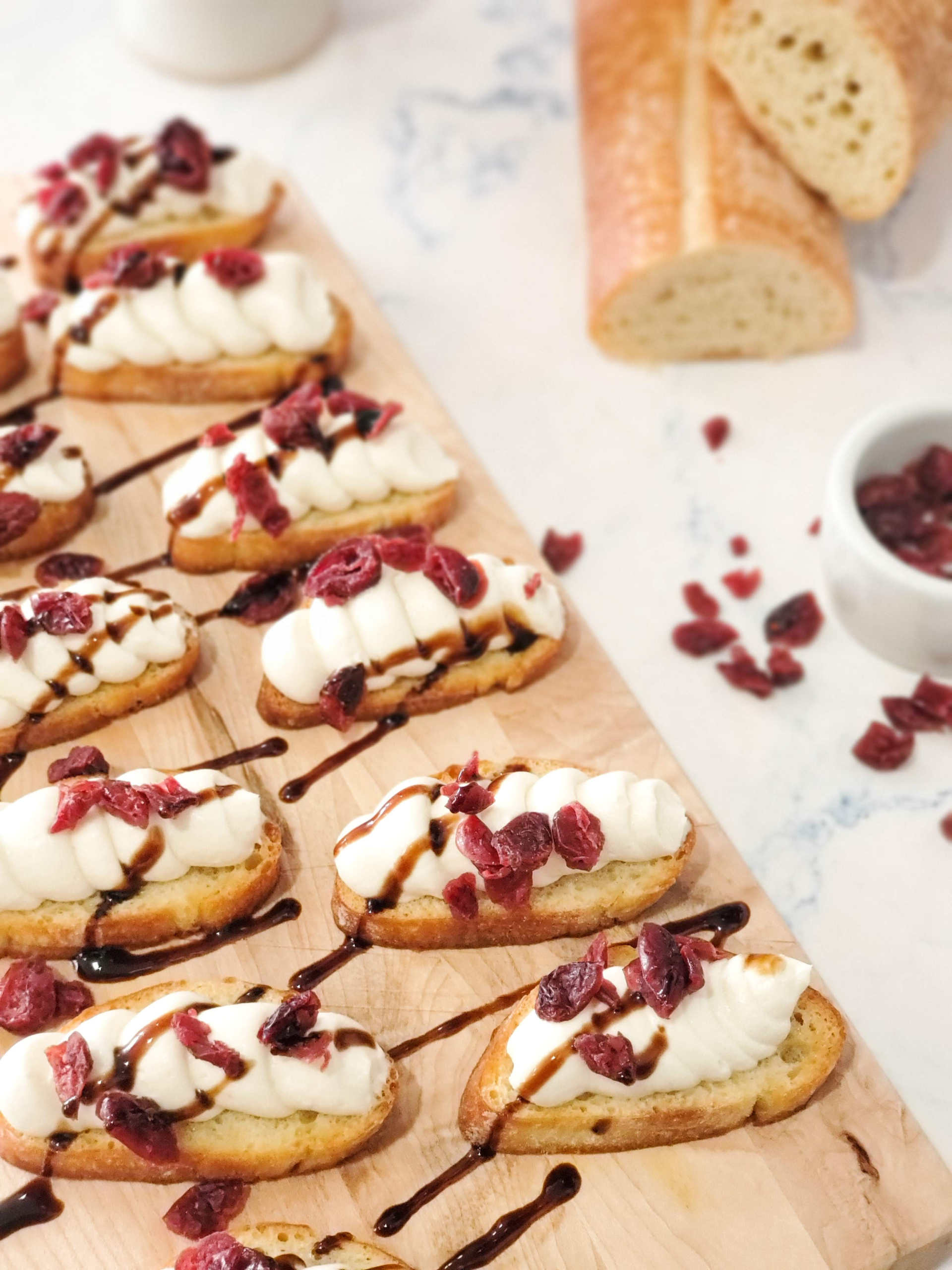 Honey-Whipped Goat Cheese Crostini
